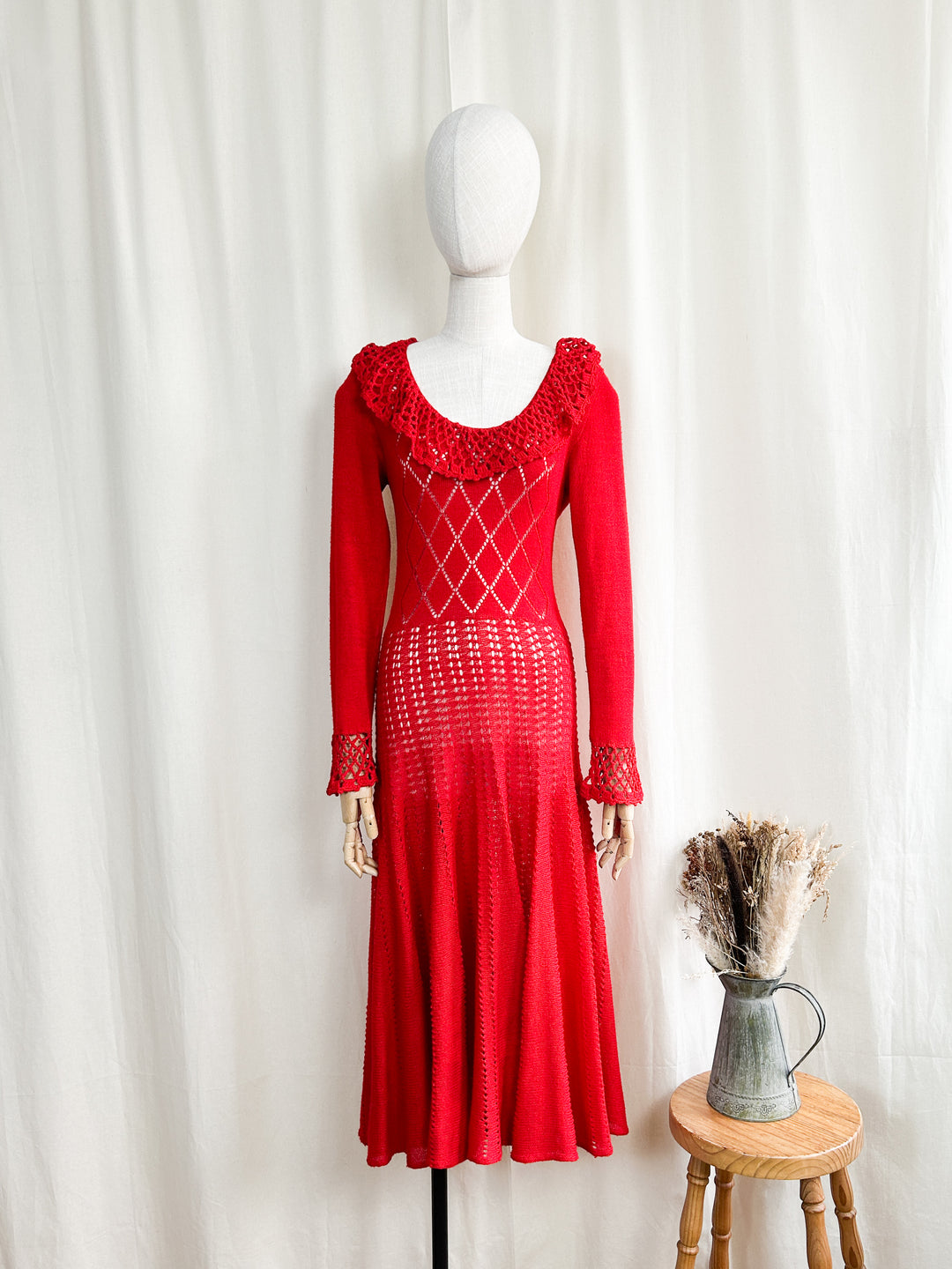 Delightful Handmade 70s Knit Dress