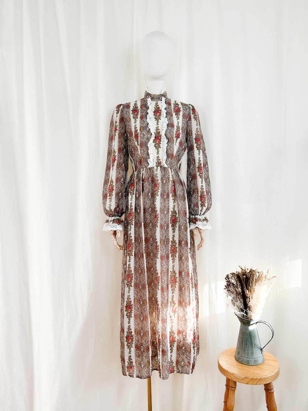 Heavenly Rare 70s Cotton Dollyrockers Prairie Dress