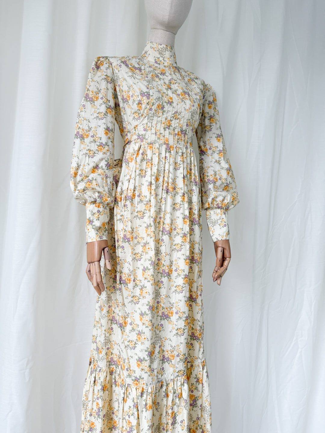 Divine Precious Rare 1970s Bluestocking Liberty Cotton Floral Maxi Dress