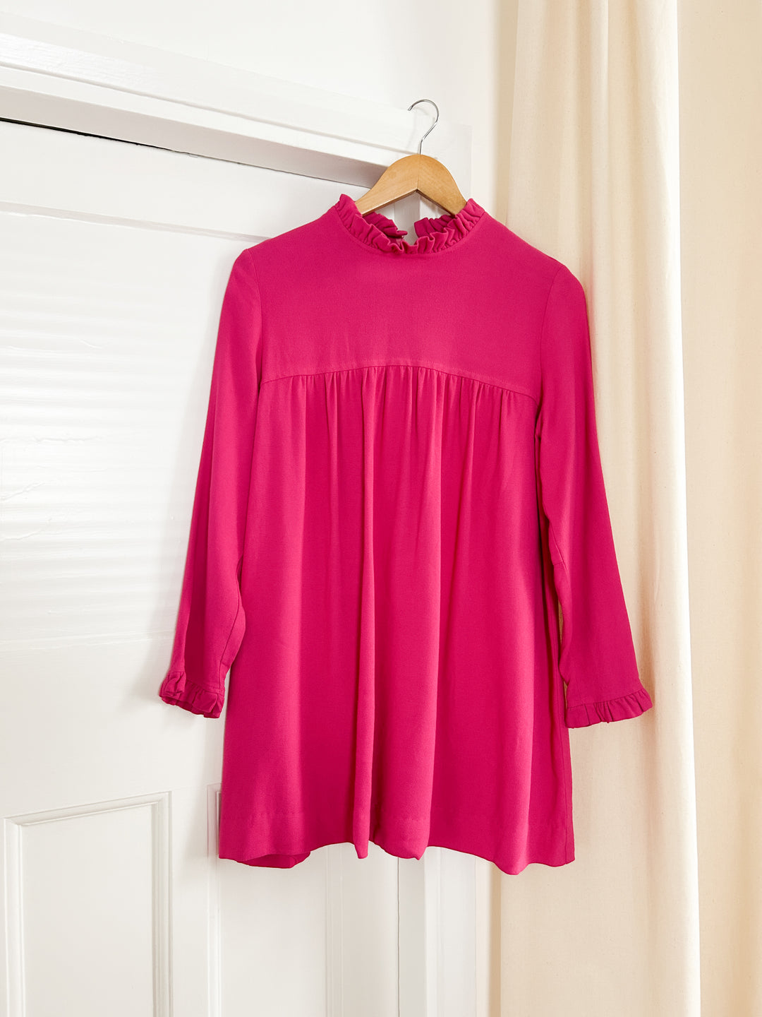Bobbie fuchsia pink 60s smock blouse