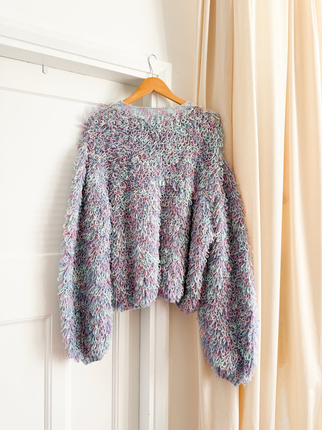 Amazing Rare 70s Oversized Loopy Knit Cardigan