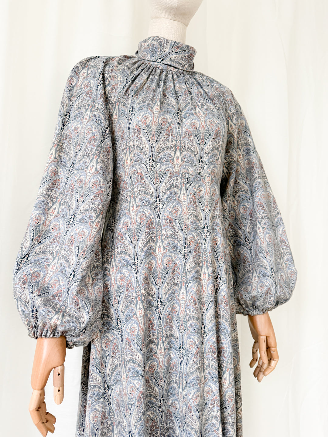 Magical Rare 1970s Liberty Wool Blend Billowing Maxi Dress