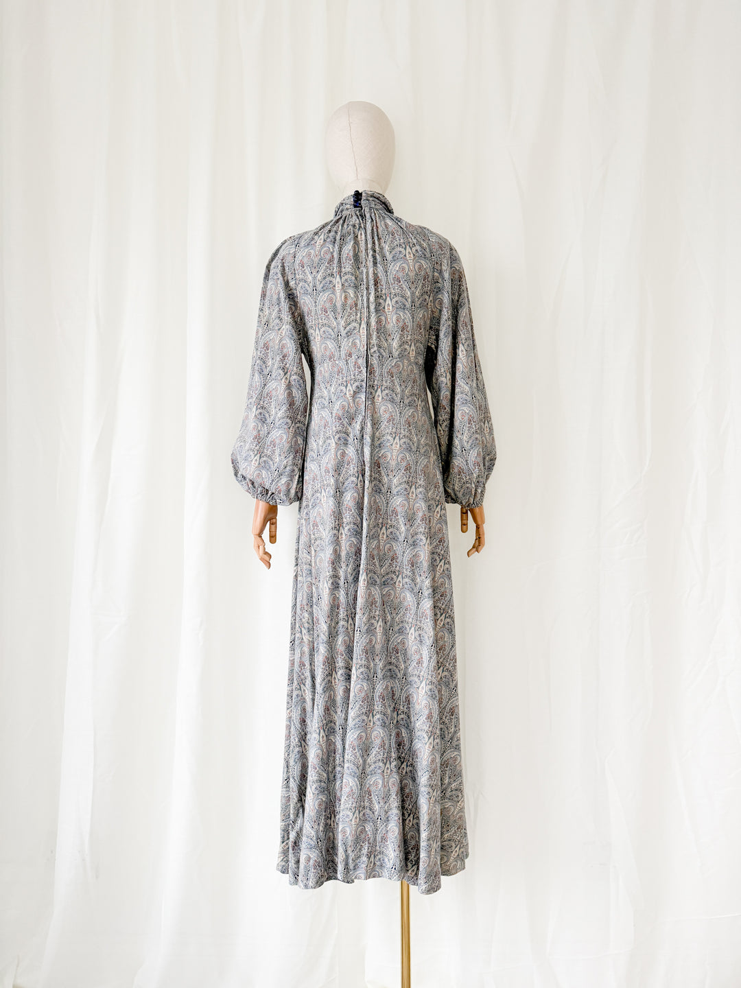 Magical Rare 1970s Liberty Wool Blend Billowing Maxi Dress