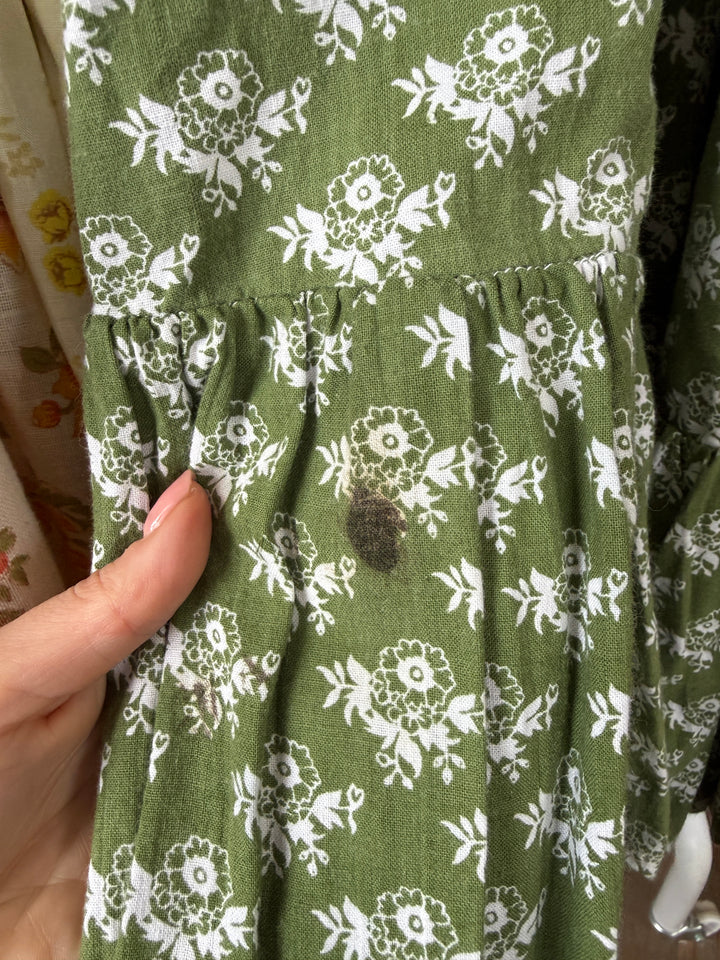 Beautiful Rare Precious Laura Ashley Made in Wales 1970s Cotton Maxi Dress