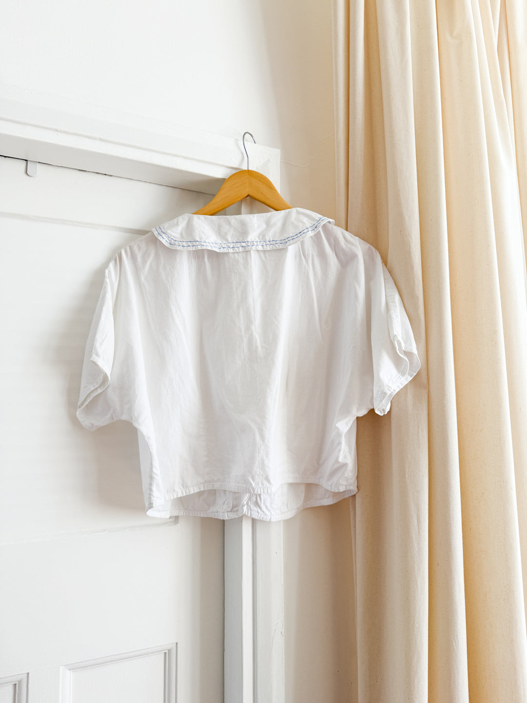 Adorable 80s Alphabet Crop Cotton Blouse