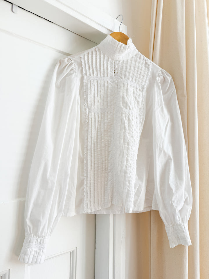 Holy Grail 70s Laura Ashley Cotton and Lace Blouse