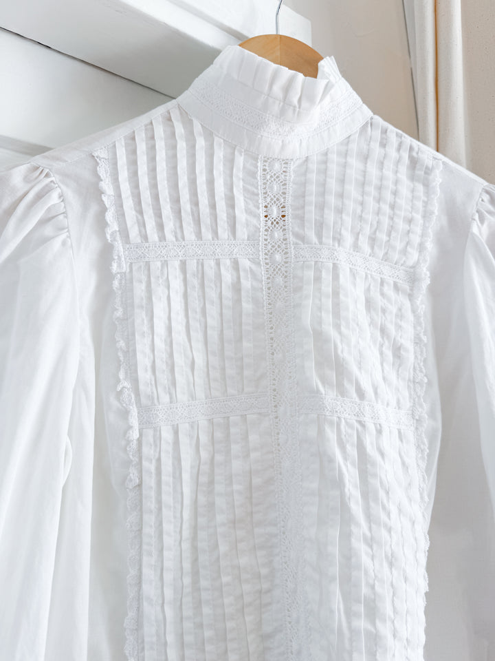 Holy Grail 70s Laura Ashley Cotton and Lace Blouse