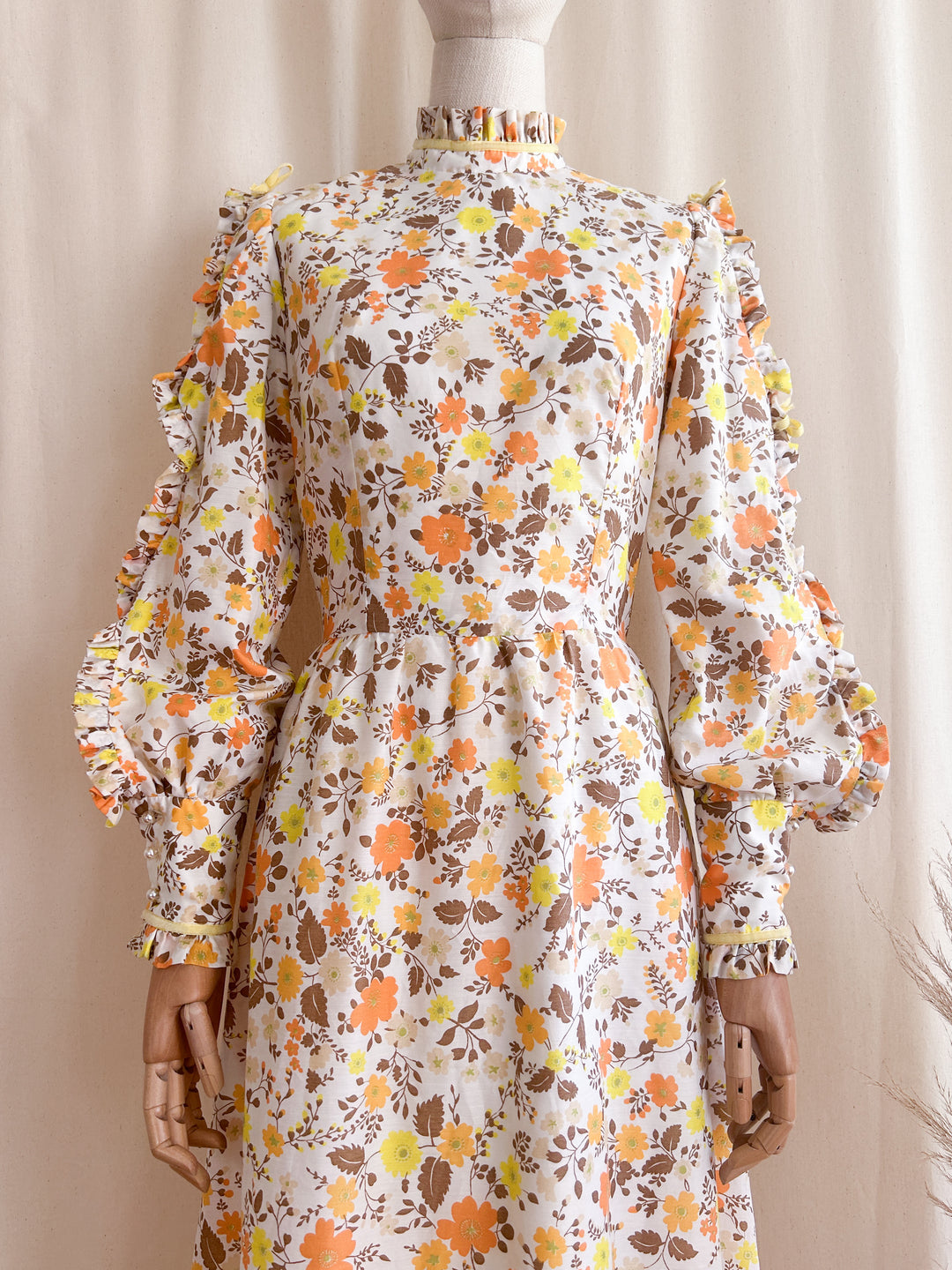 The Birch ~ precious rare 1970s cotton slit sleeve dream dress by Fenwicks