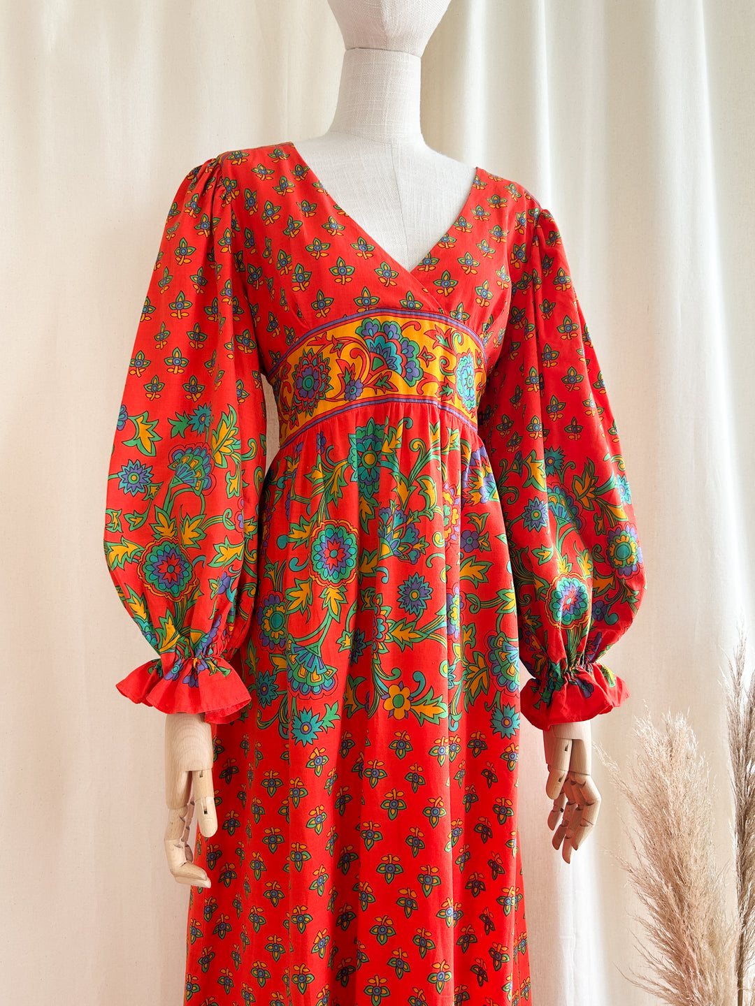 Rare Beautiful Bohemian 1970s Samuel Sherman Cotton Dream Dress