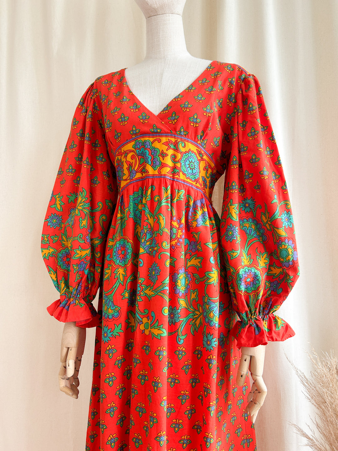 Rare Beautiful Bohemian 1970s Samuel Sherman Cotton Dream Dress