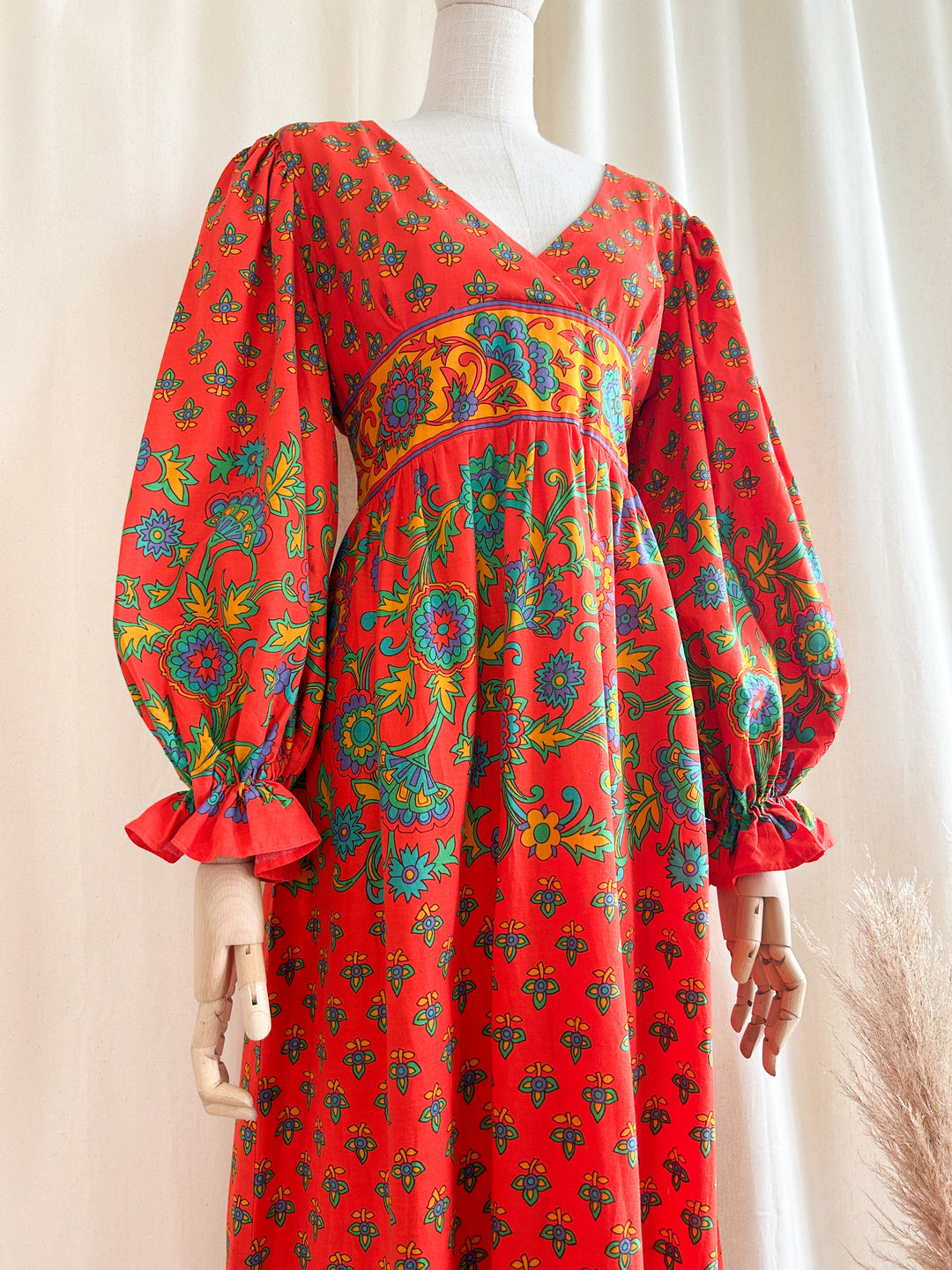 Rare Beautiful Bohemian 1970s Samuel Sherman Cotton Dream Dress