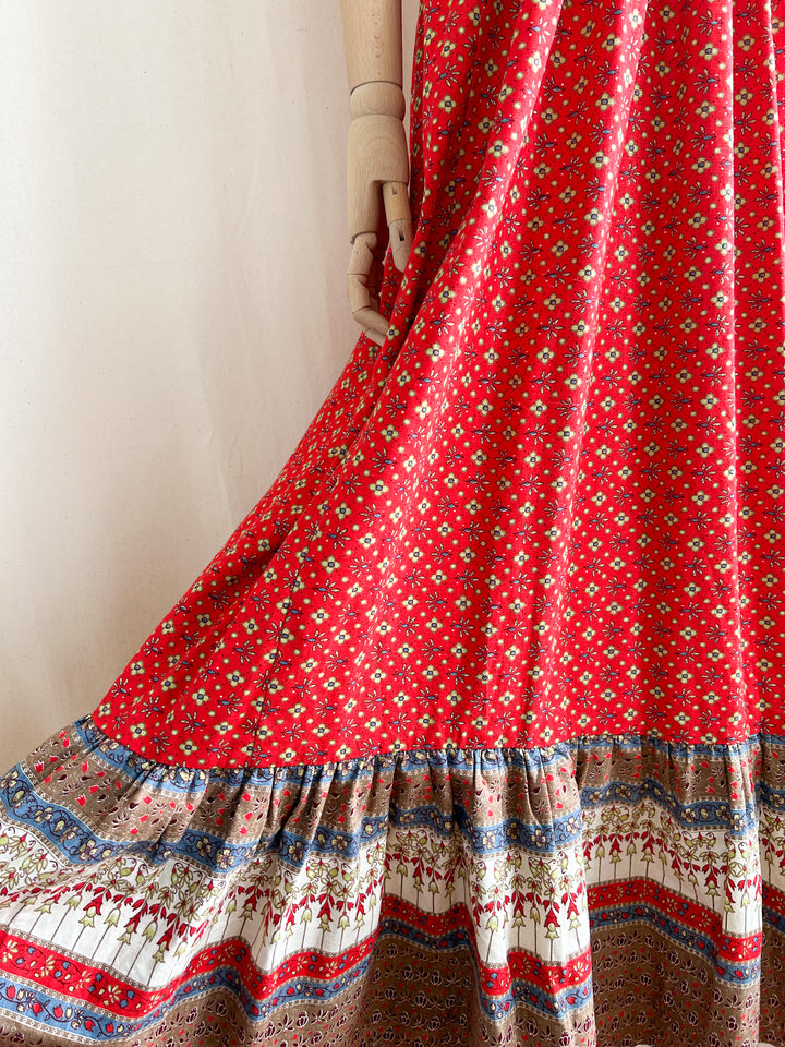 Stunning 1970s Cotton Bohemian Dream Dress