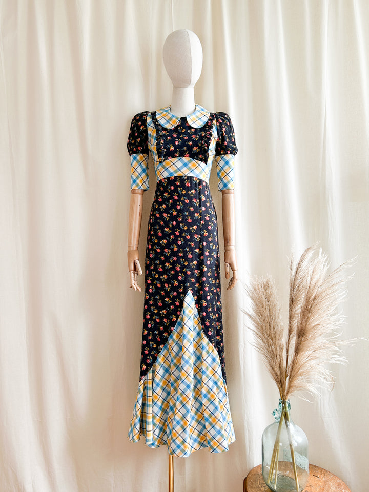 Super Adorable One of a Kind Handmade 1970s Cotton Maxi Dress