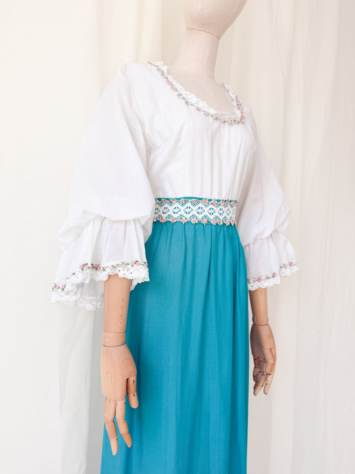 Precious Rare 1970s Angela Gore Cotton Maxi Dress