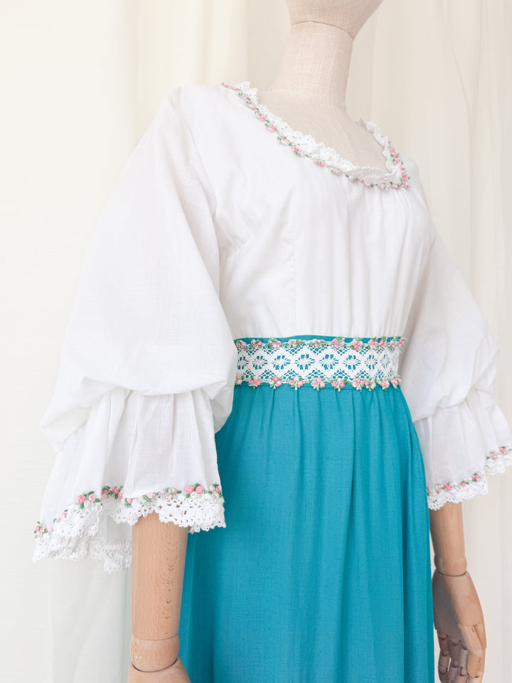 Precious Rare 1970s Angela Gore Cotton Maxi Dress