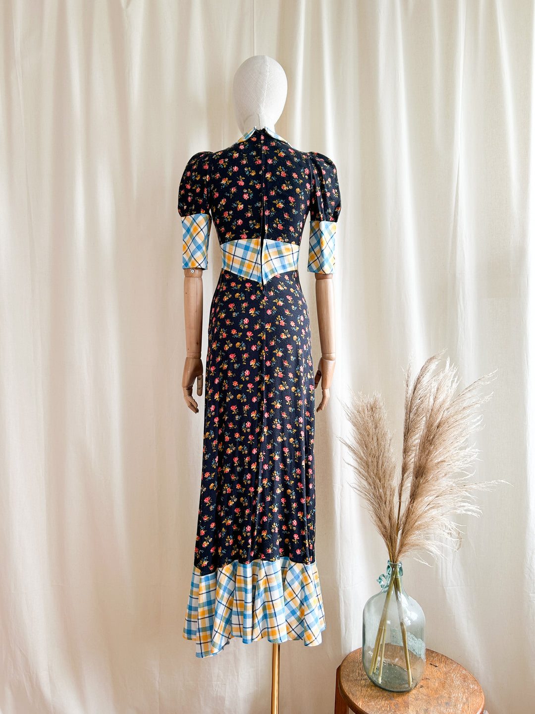 Super Adorable One of a Kind Handmade 1970s Cotton Maxi Dress