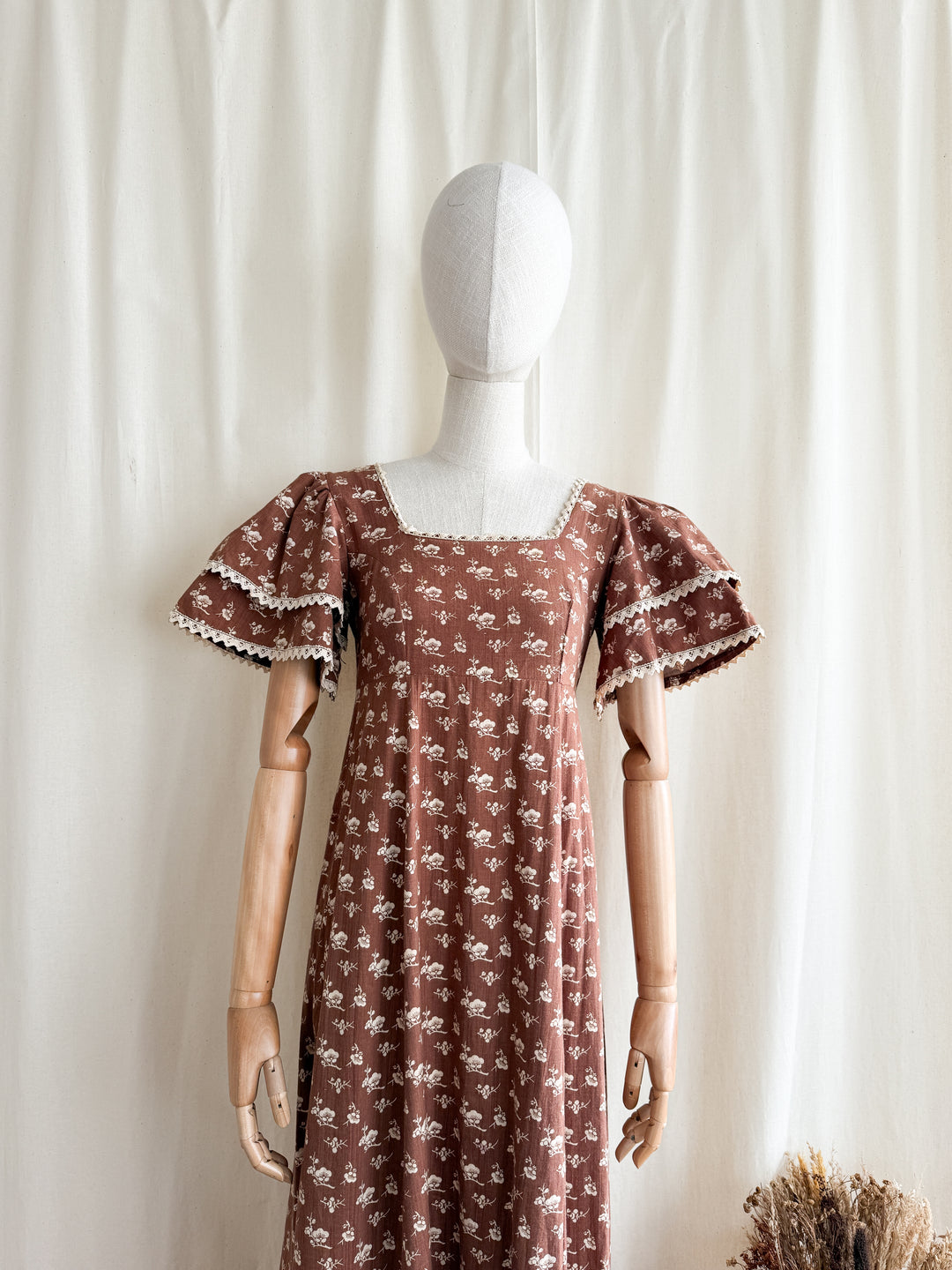 Precious Holy Grail Rare 1970s Laura Ashley Made in Wales Cotton Prairie Maxi Dress