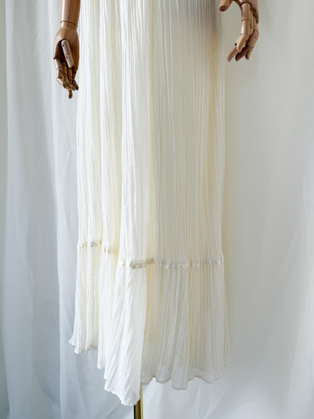 Angelic Rare 1970s Romantic Cotton Ivory Maxi Dress and Bolero Set