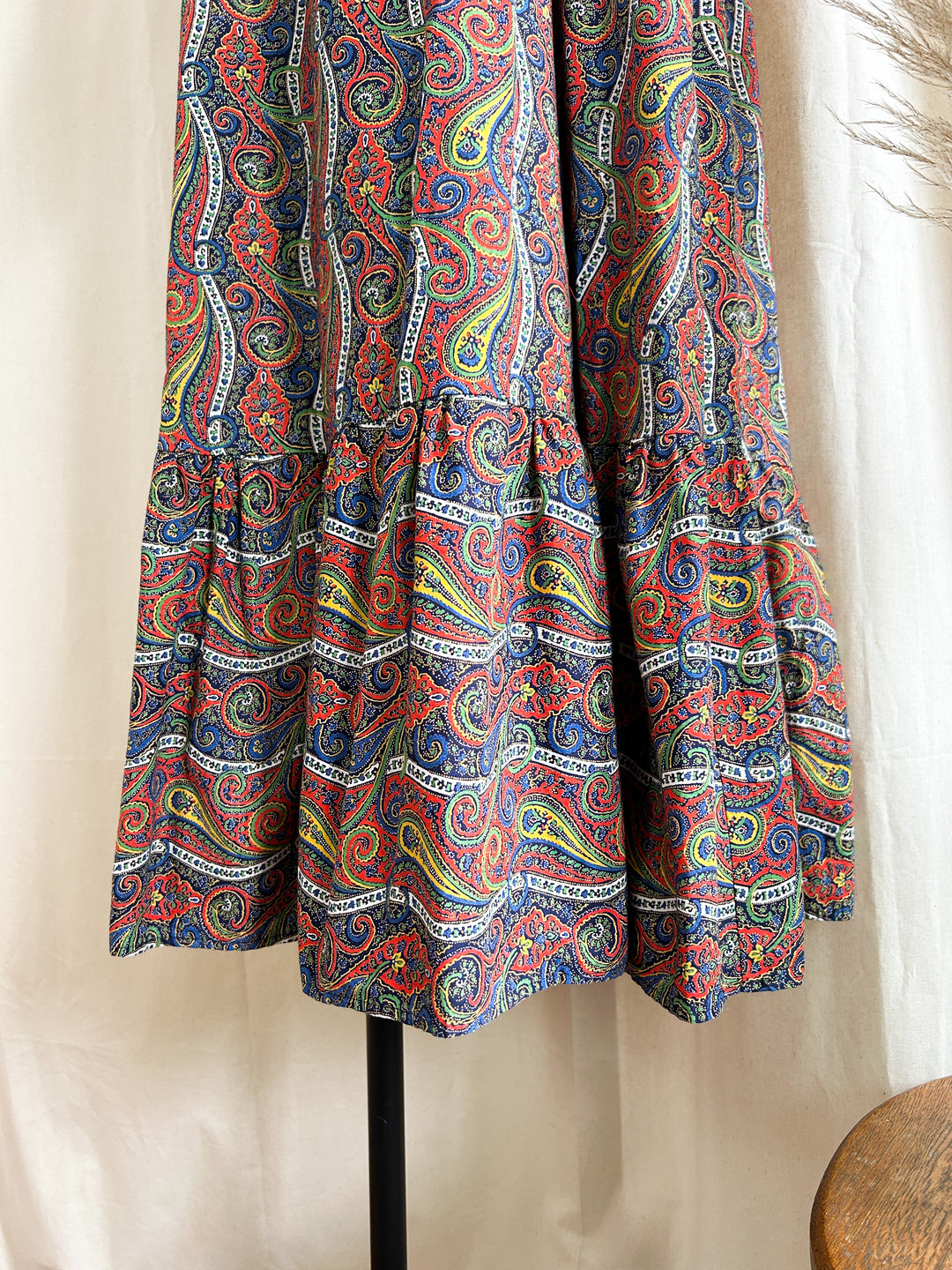 Stunning Cheesecloth Cotton Paisley Bohemian 1970s Maxi Dress