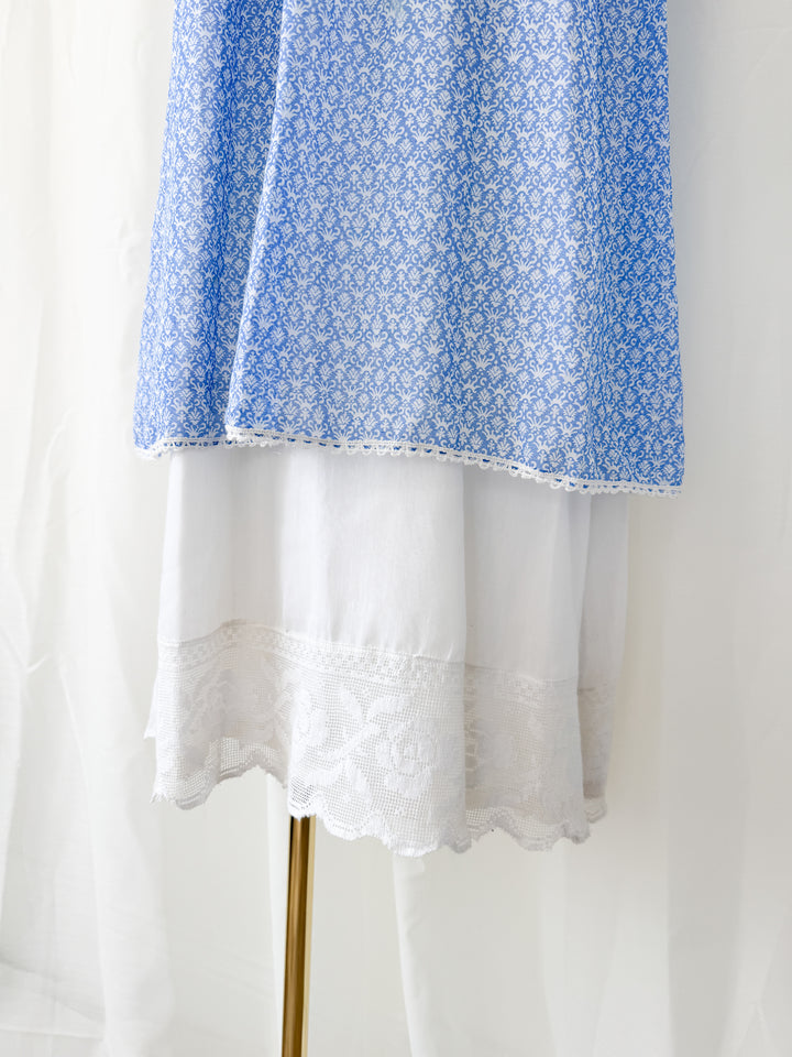 Precious Rare 1970s Cotton Quad Maxi Dress
