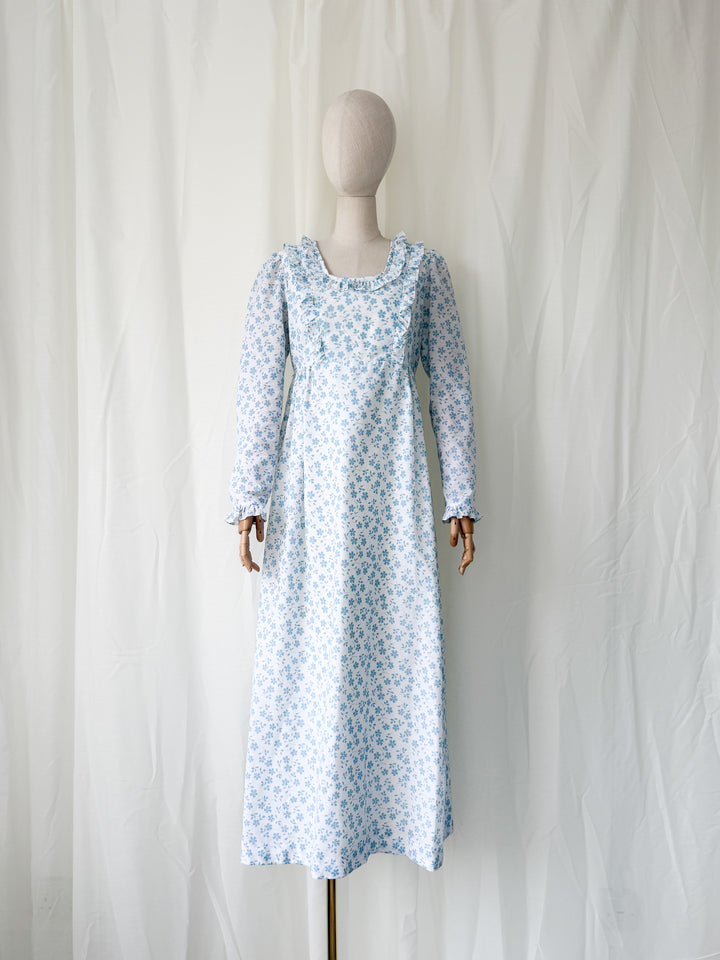 Stunning Rare 1970s Quad Cotton Maxi Dress