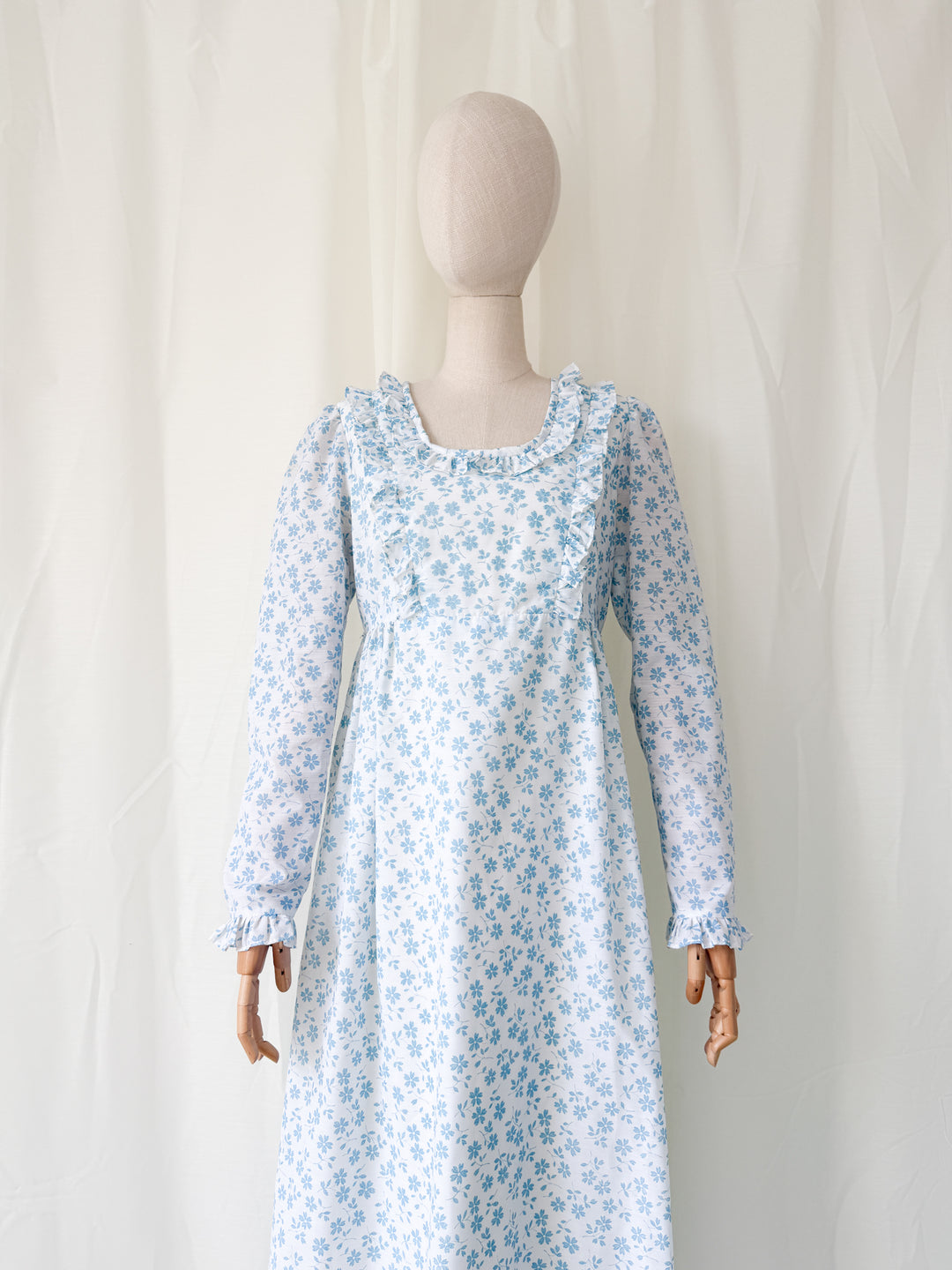 Stunning Rare 1970s Quad Cotton Maxi Dress