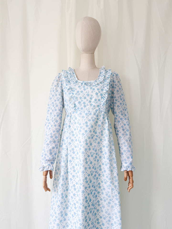 Stunning Rare 1970s Quad Cotton Maxi Dress