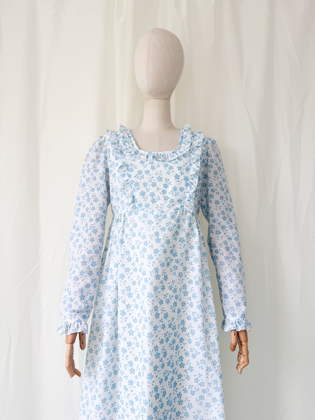 Stunning Rare 1970s Quad Cotton Maxi Dress