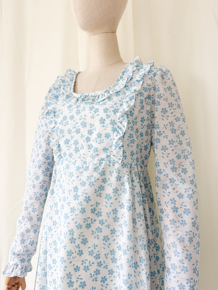 Stunning Rare 1970s Quad Cotton Maxi Dress