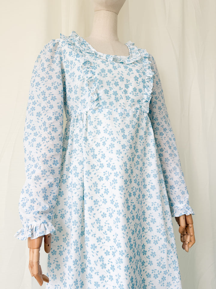 Stunning Rare 1970s Quad Cotton Maxi Dress