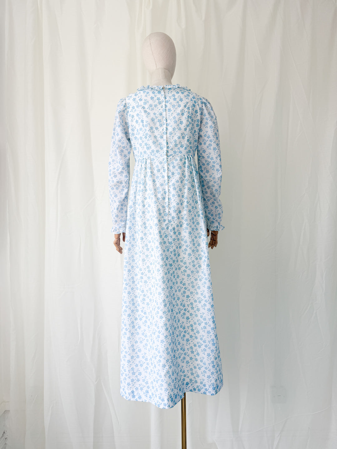 Stunning Rare 1970s Quad Cotton Maxi Dress