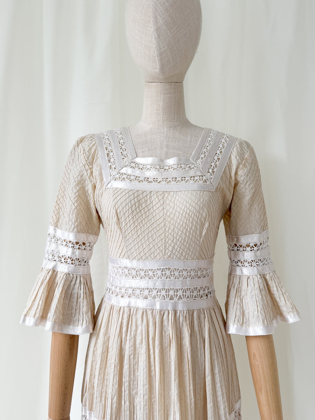 Precious Holy Grail 1970s Cotton & Lace Mexican Maxi Dress