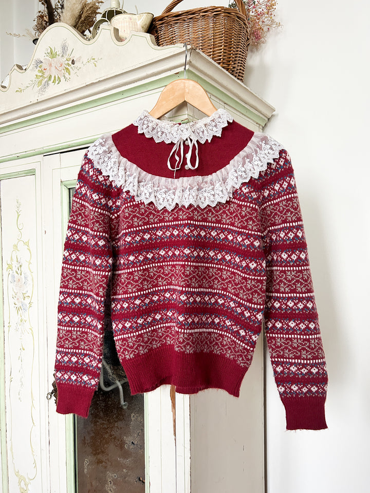 Glencoe Rare 70s Honeysuckle Fairisle Knit