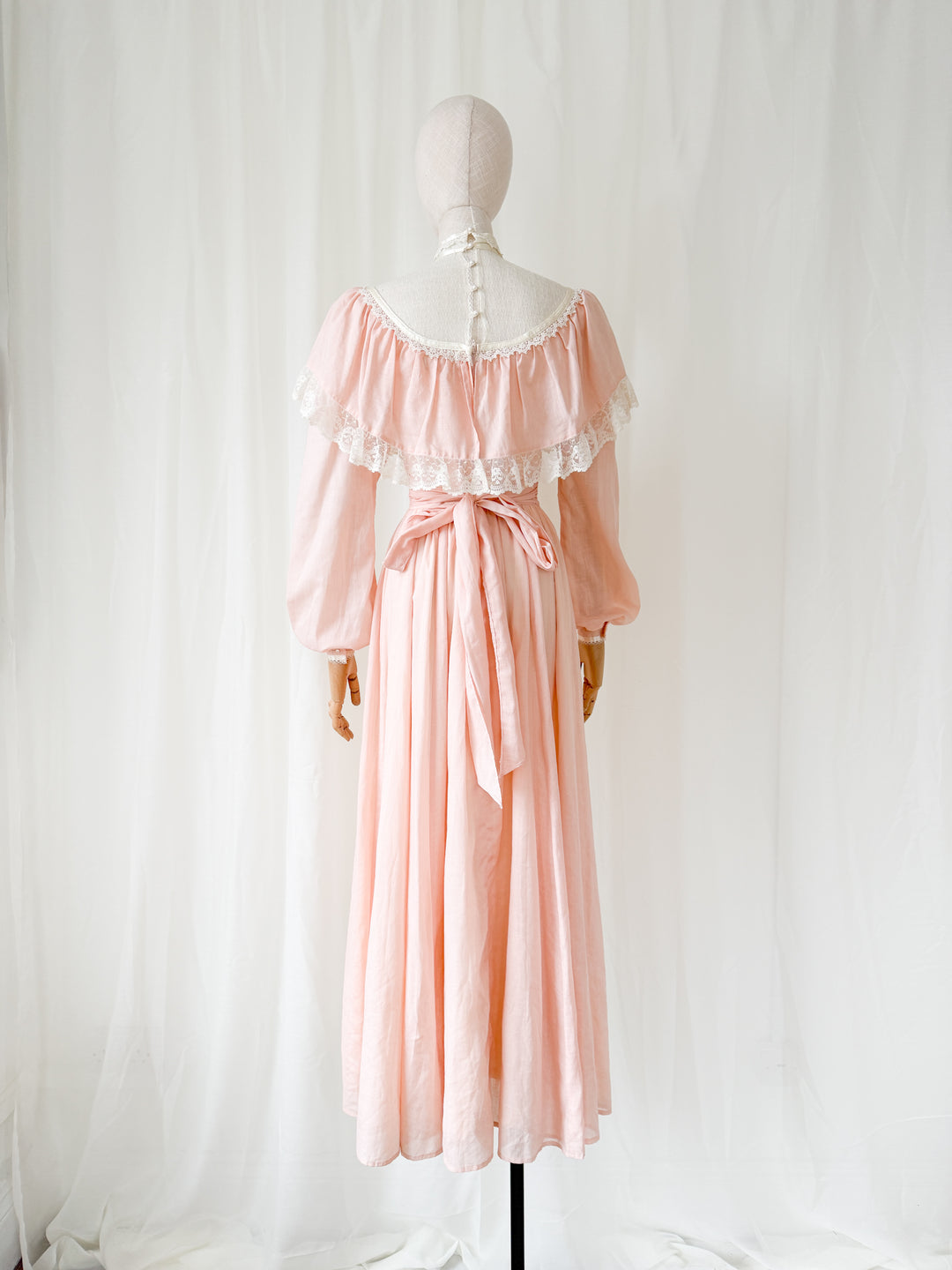 Precious Late 1970s Early 1980s Jessica McClintock 'Gunne Sax' Cotton Prairie Maxi Dress