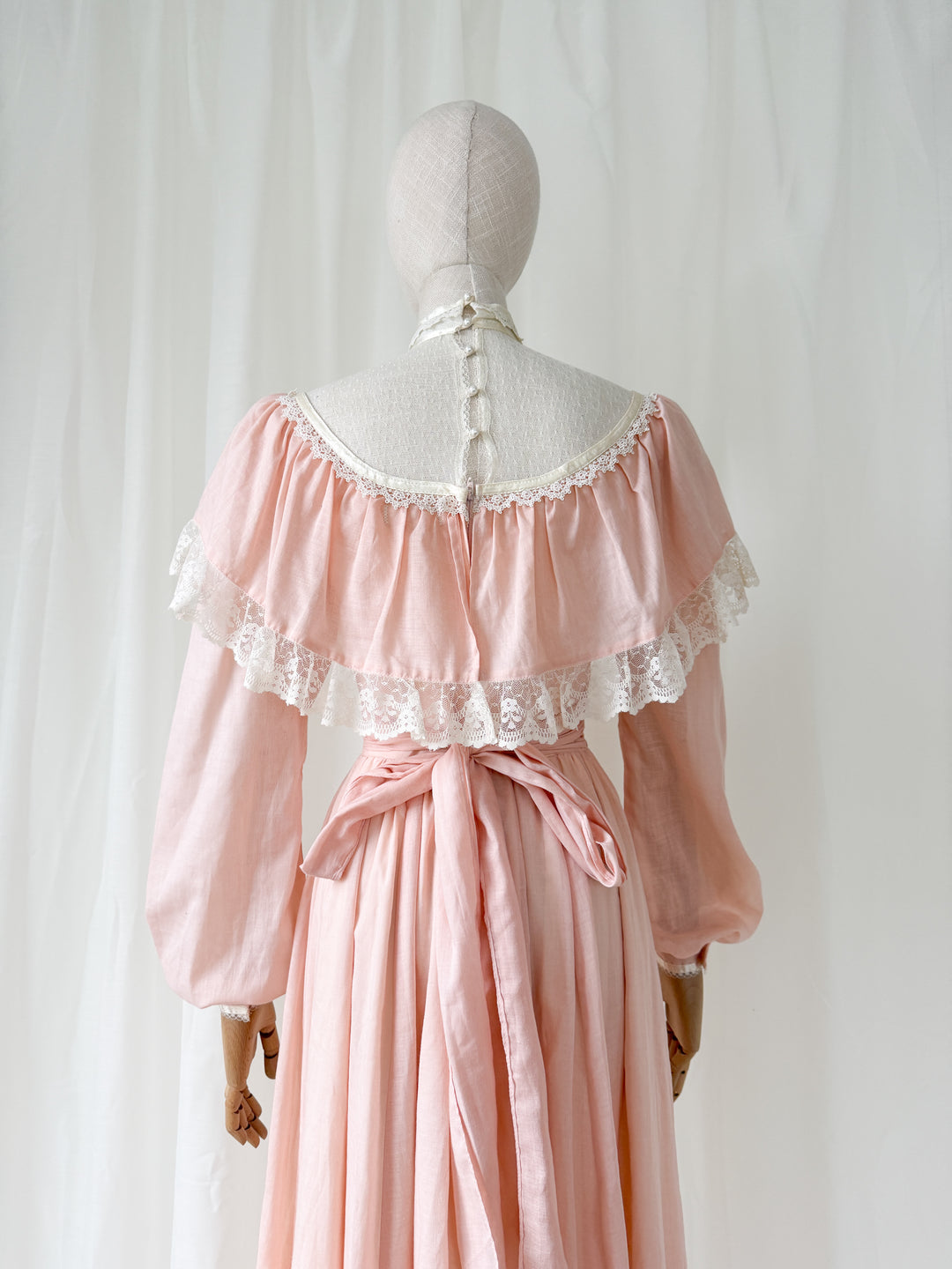 Precious Late 1970s Early 1980s Jessica McClintock 'Gunne Sax' Cotton Prairie Maxi Dress