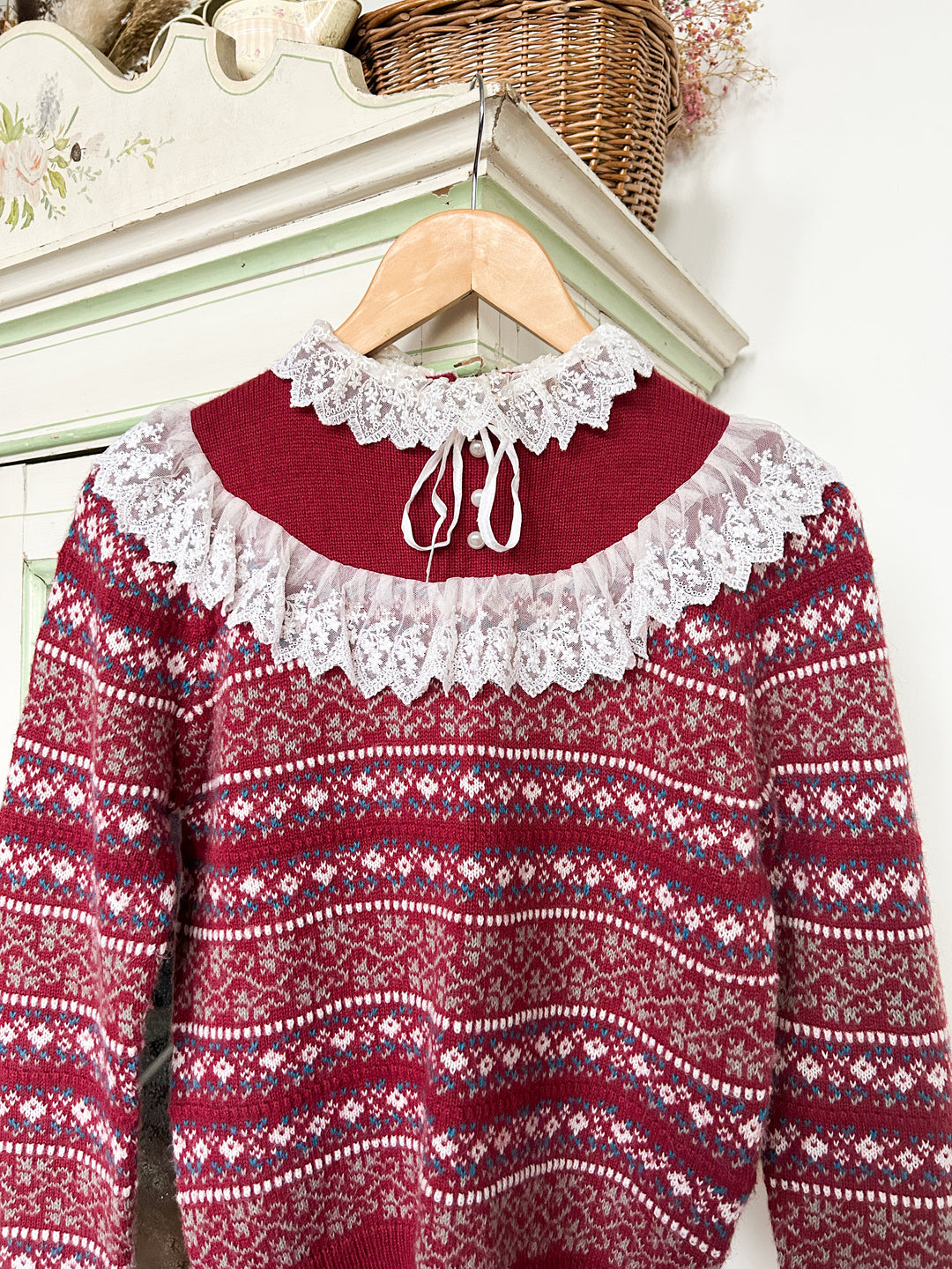 Glencoe Rare 70s Honeysuckle Fairisle Knit