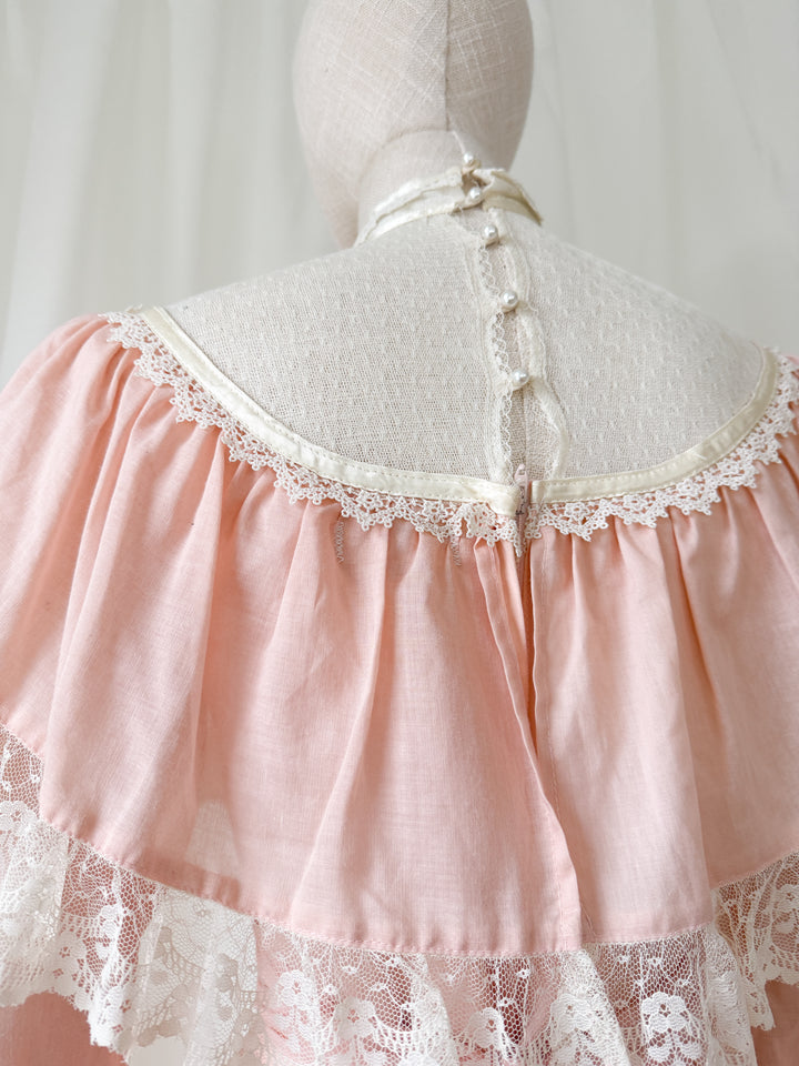 Precious Late 1970s Early 1980s Jessica McClintock 'Gunne Sax' Cotton Prairie Maxi Dress