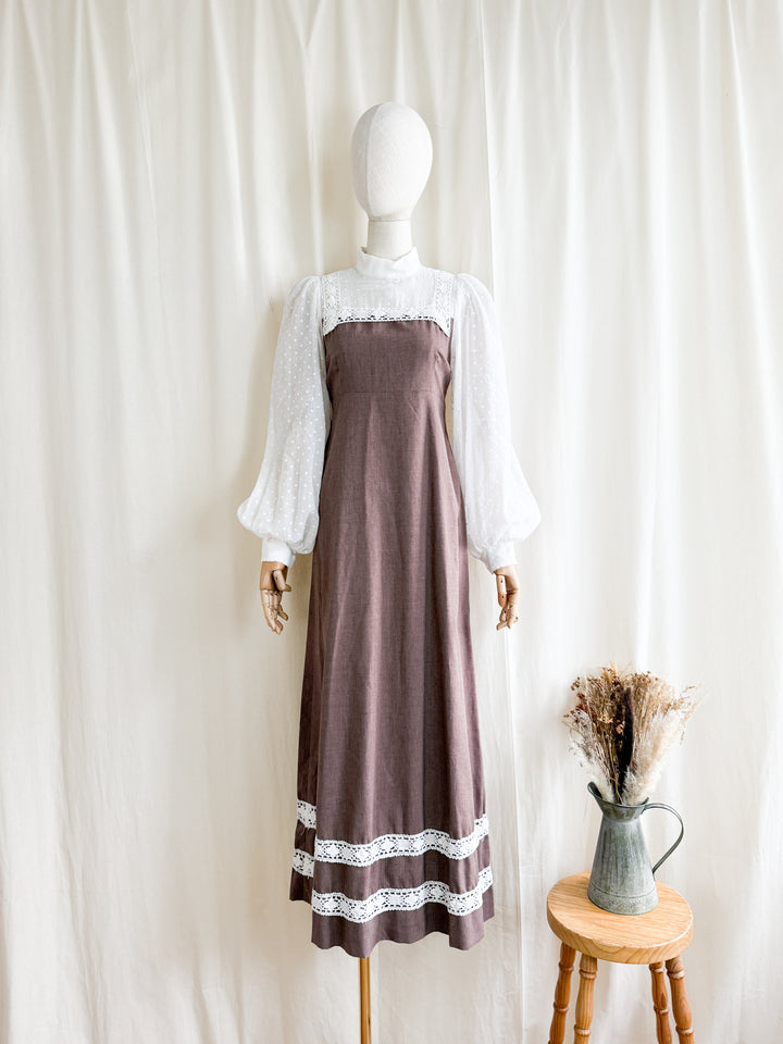 Vintage 1970s Rare Marion Donaldson Cotton Maxi Dress