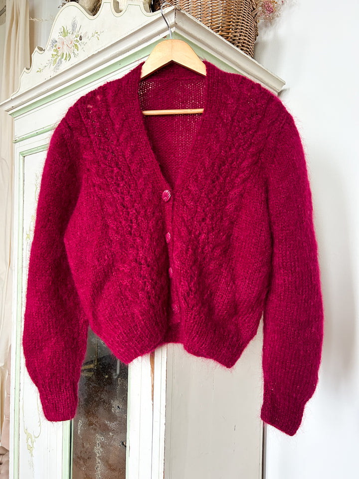 Berry Rare Mohair Oversized Chunky Hand knit