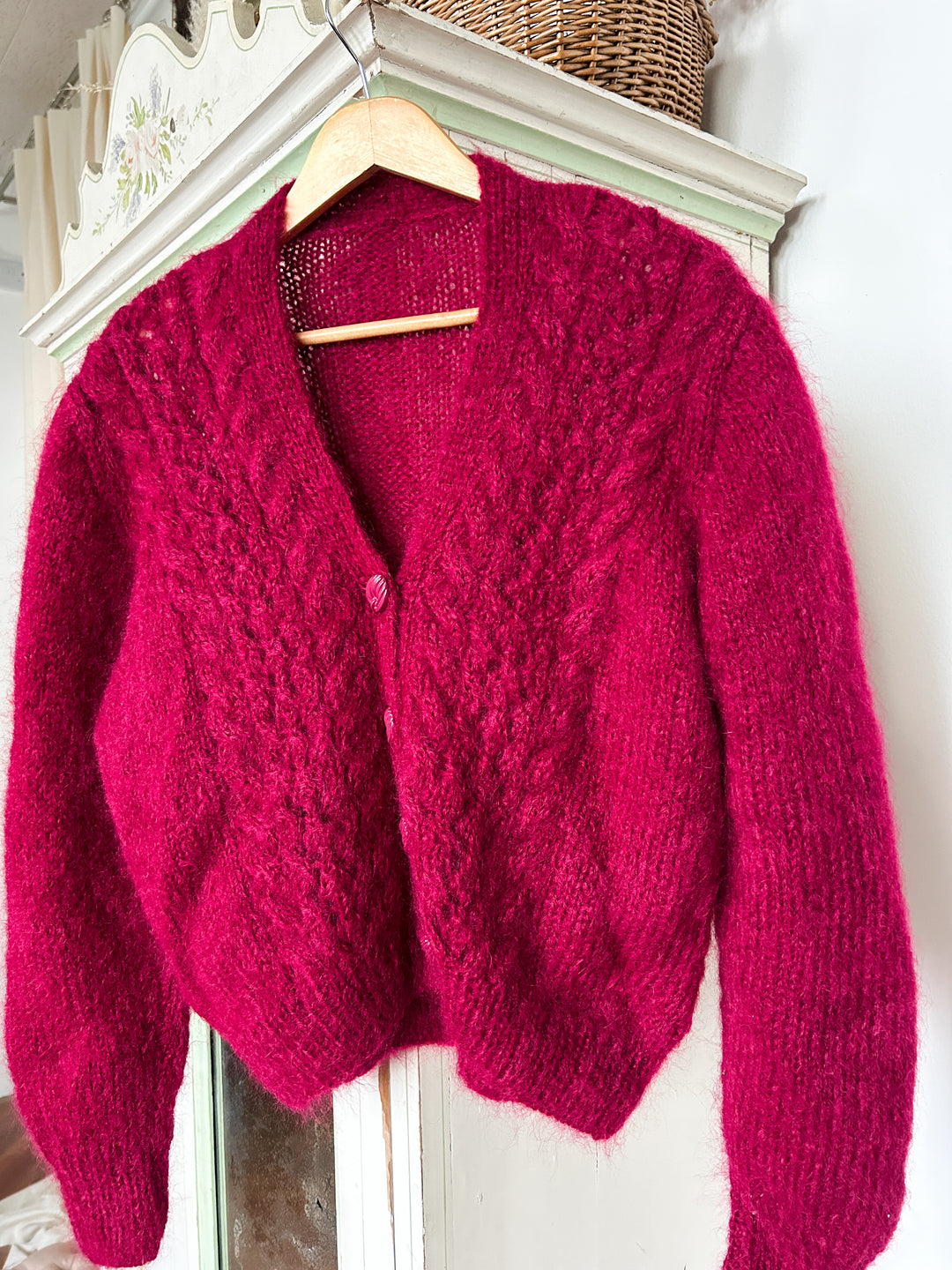 Berry Rare Mohair Oversized Chunky Hand knit