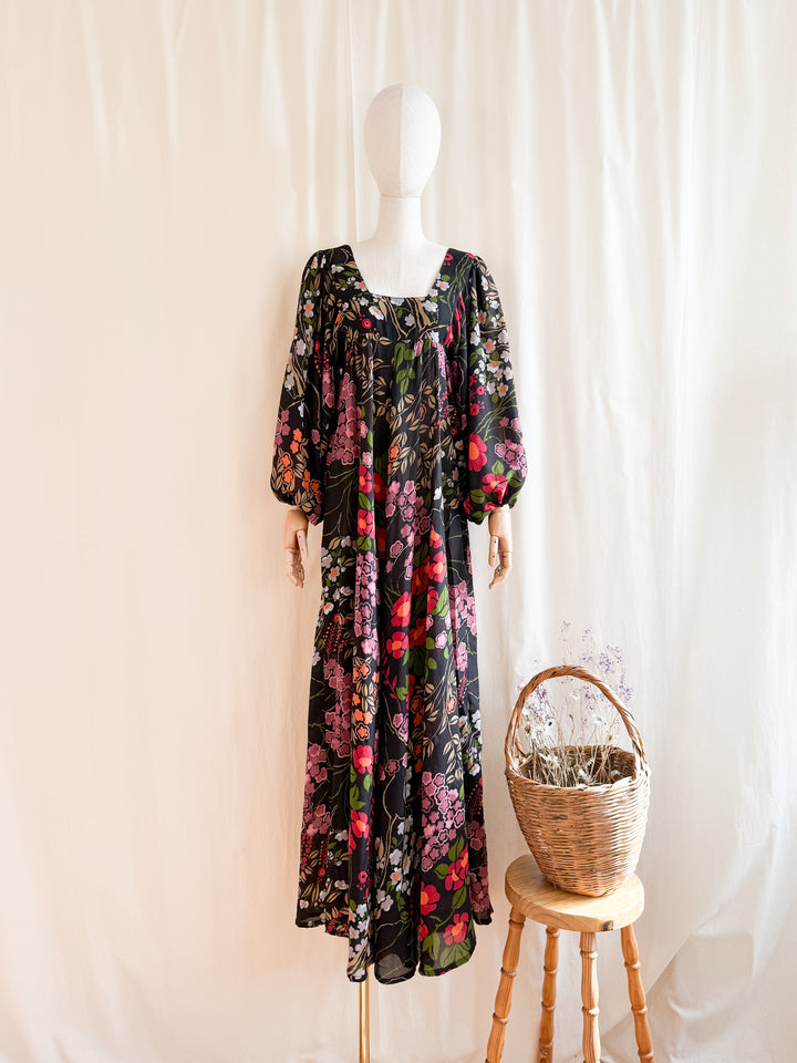 Stunning Holy Grail Rare David Silverman 70s Maxi Dress
