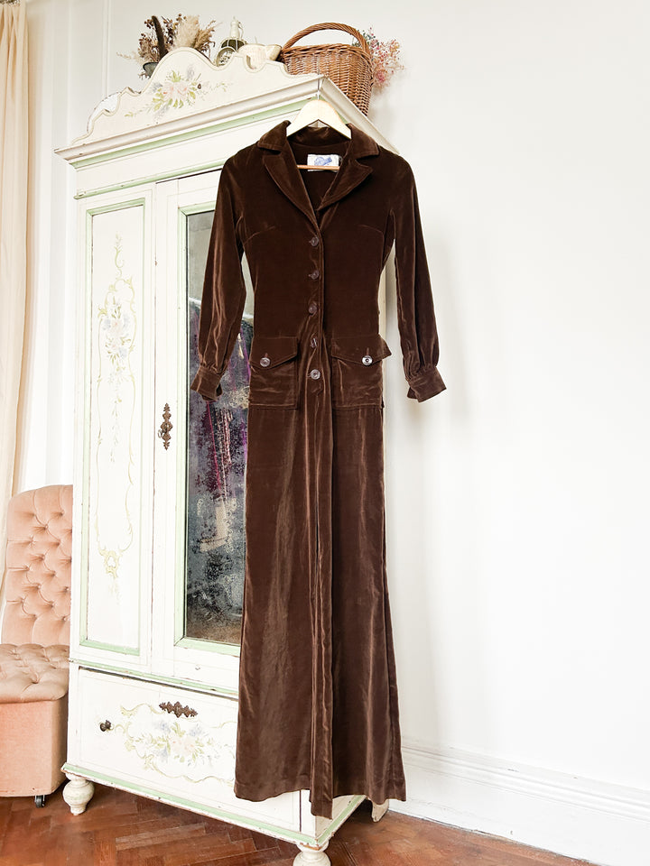 Cocoa Holy Grail Rare 70s Cotton Velvet Jumpsuit