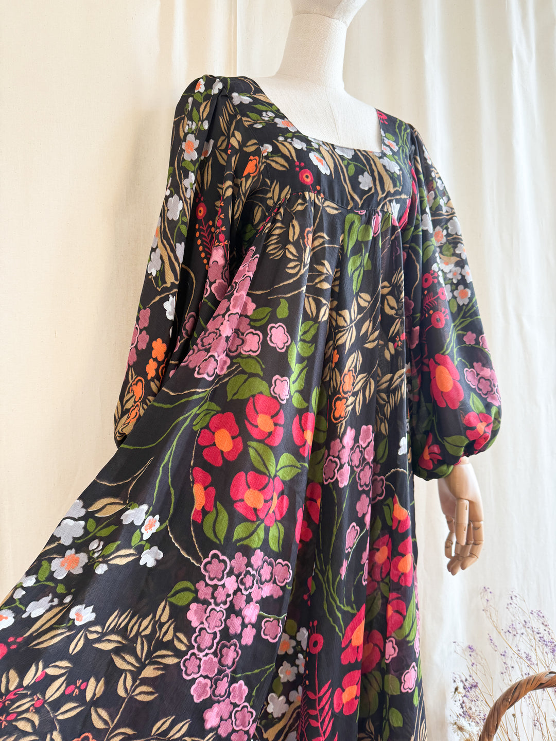 Stunning Holy Grail Rare David Silverman 70s Maxi Dress