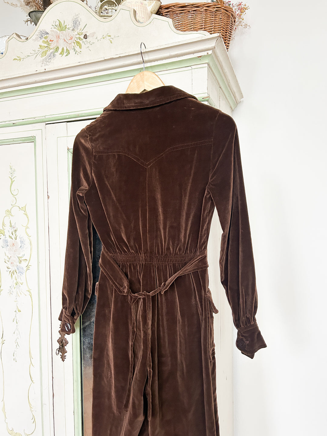 Cocoa Holy Grail Rare 70s Cotton Velvet Jumpsuit