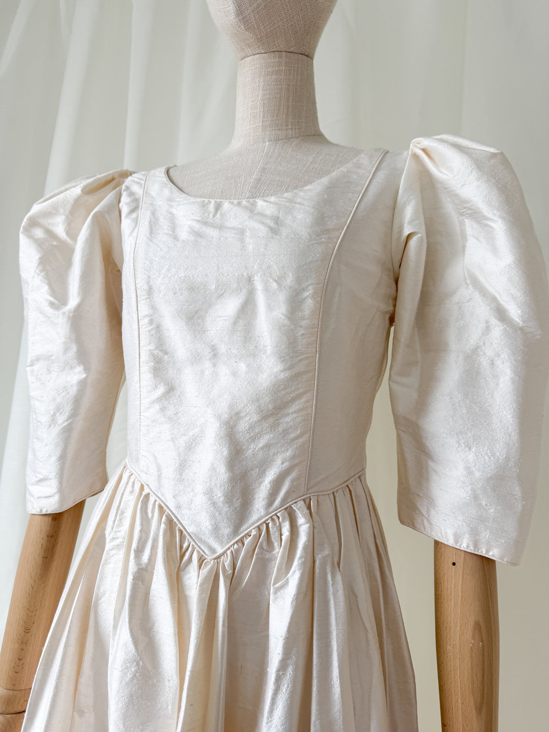 Divine Angelic Rare Laura Ashley 1980s Raw Silk Maxi Dress