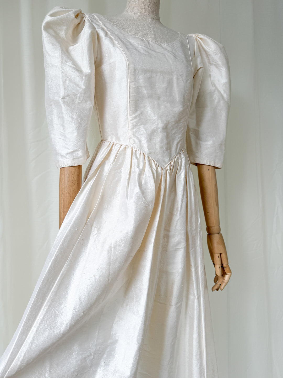 Divine Angelic Rare Laura Ashley 1980s Raw Silk Maxi Dress