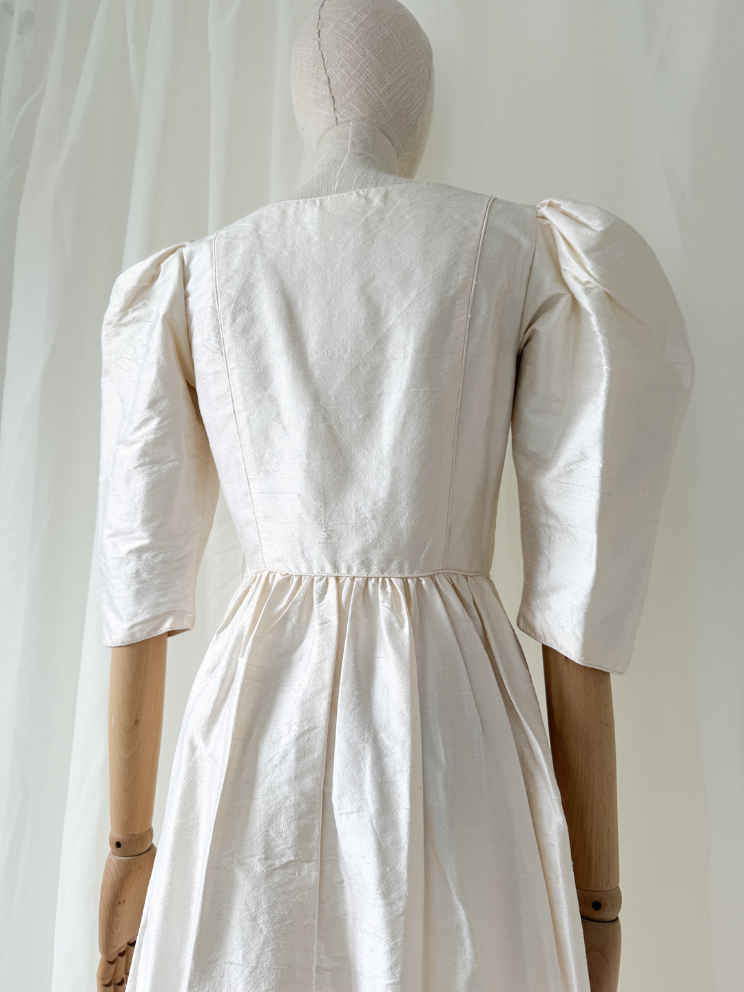 Divine Angelic Rare Laura Ashley 1980s Raw Silk Maxi Dress