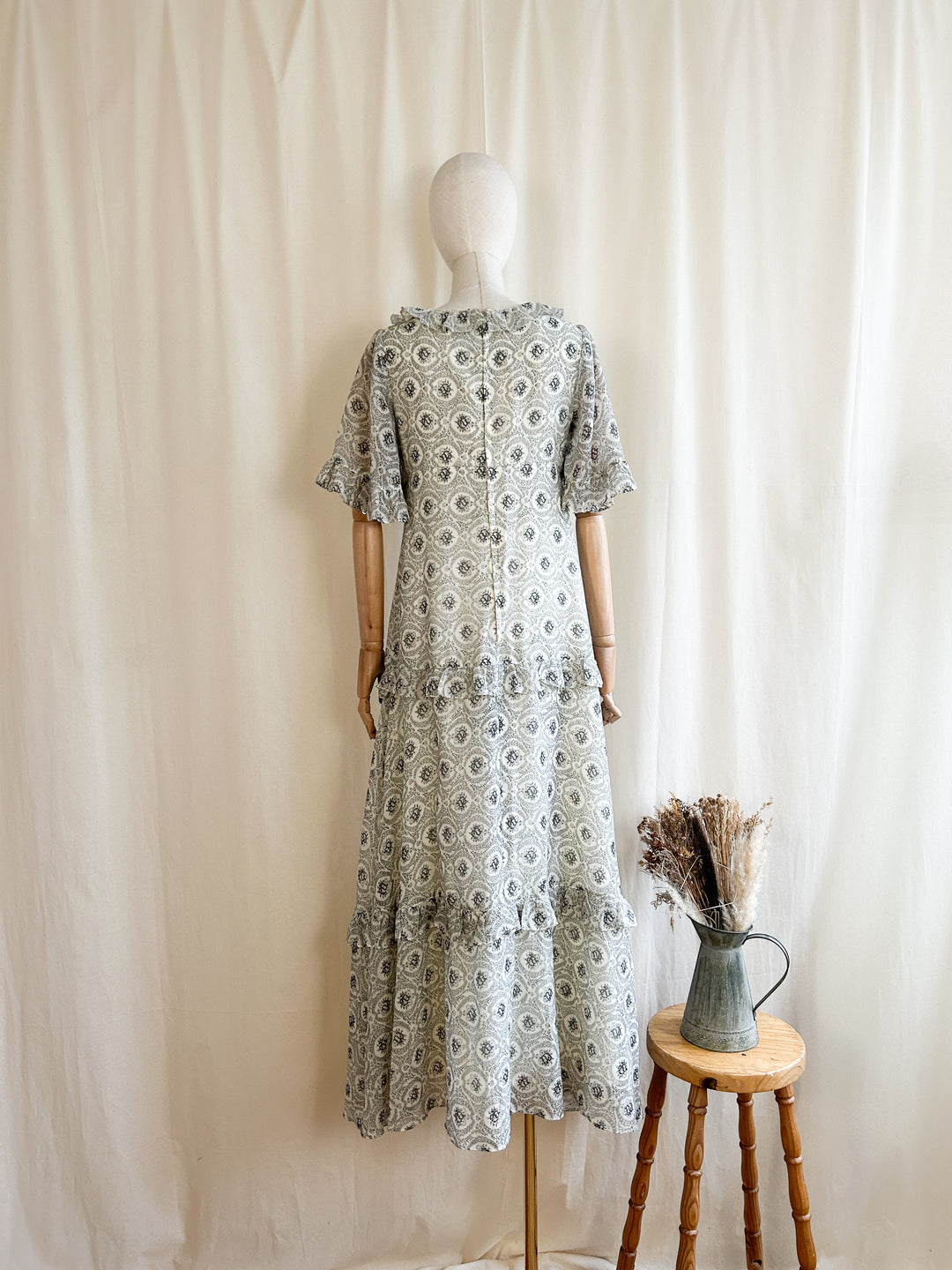 Ethereal 70s Fine Cotton Romantic Maxi Dress by Kati