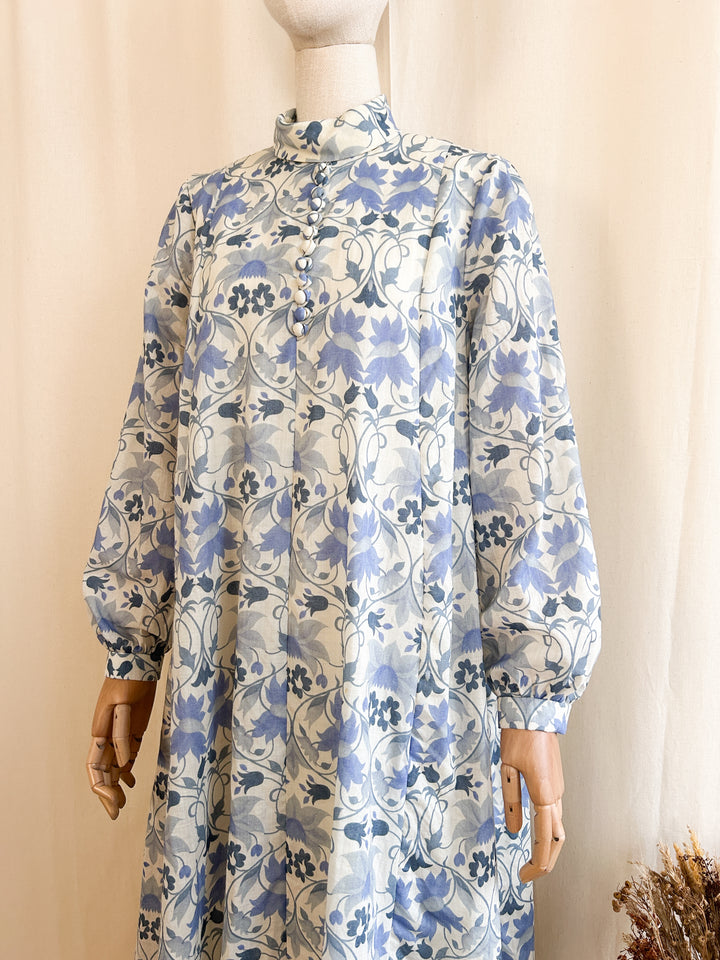 Beautiful Rare 70s Fine Wool Liberty Smock Dress by Annie Gough