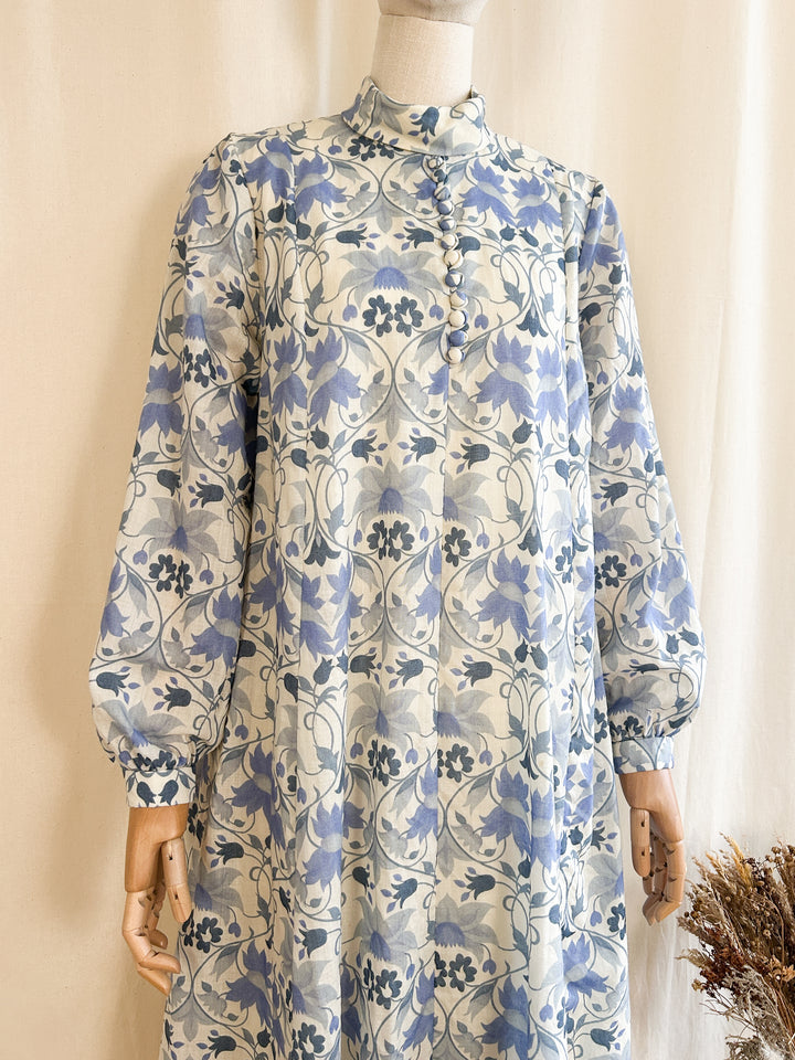 Beautiful Rare 70s Fine Wool Liberty Smock Dress by Annie Gough